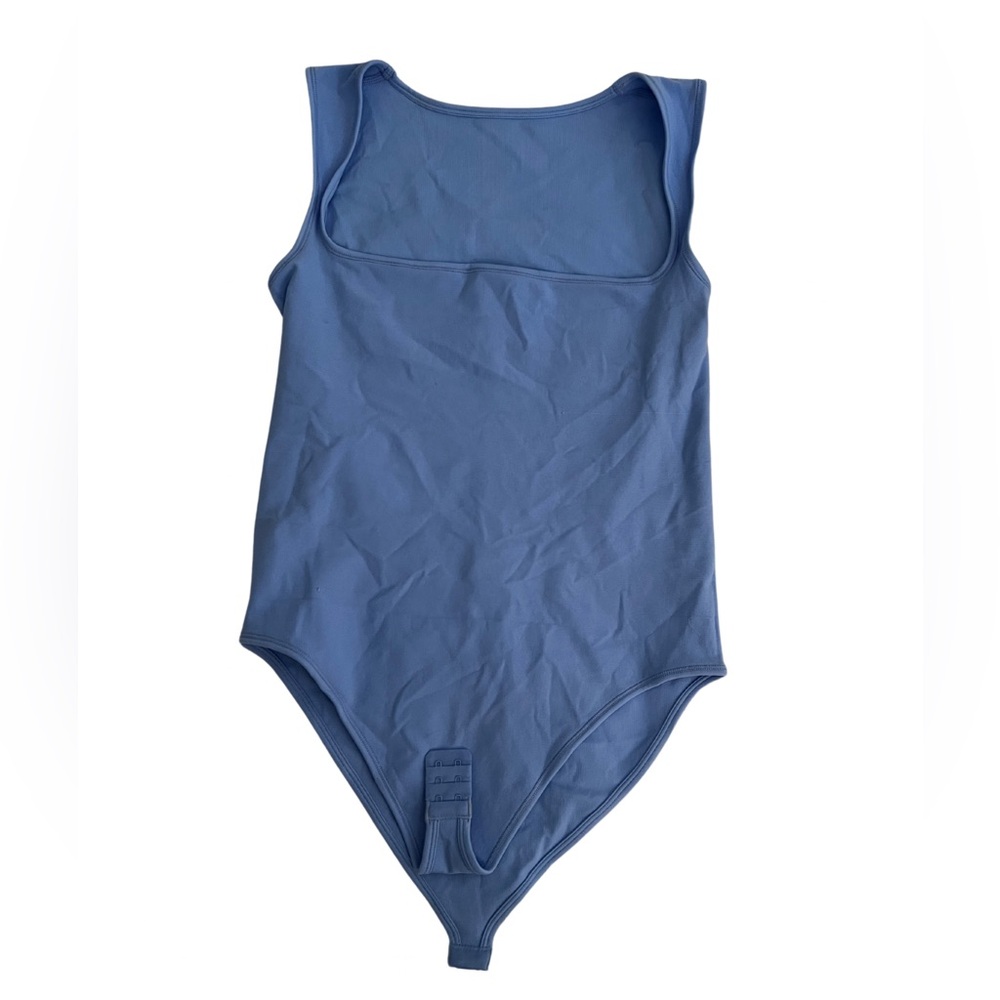 Pastel Blue. Square Neck Bodysuit. Large